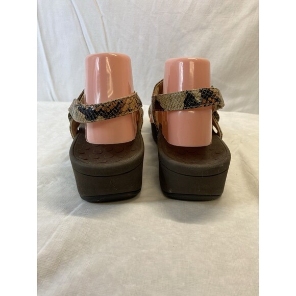 VIONIC ~ Wo's PACIFIC BOLINAS Slingback Wedge Sandals Multi-SNAKE-Print Size 11 - Picture 4 of 8